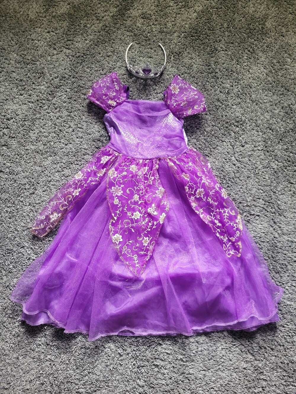 Purple Princess Costume Dress with Tiara Size 3+